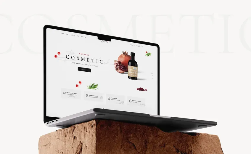 E-commerce online shopping store — laptop mockup